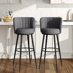 2 Pcs Premium Linen Upholstered Bar Stool | Grey