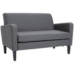 Linen Curved 2 Seat Sofa Loveseat With Thick Cushion