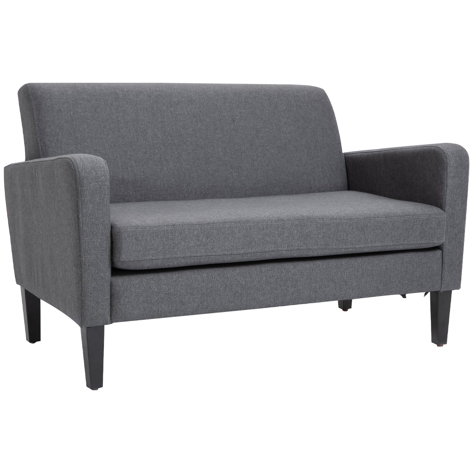 Linen Curved 2 Seat Sofa Loveseat With Thick Cushion