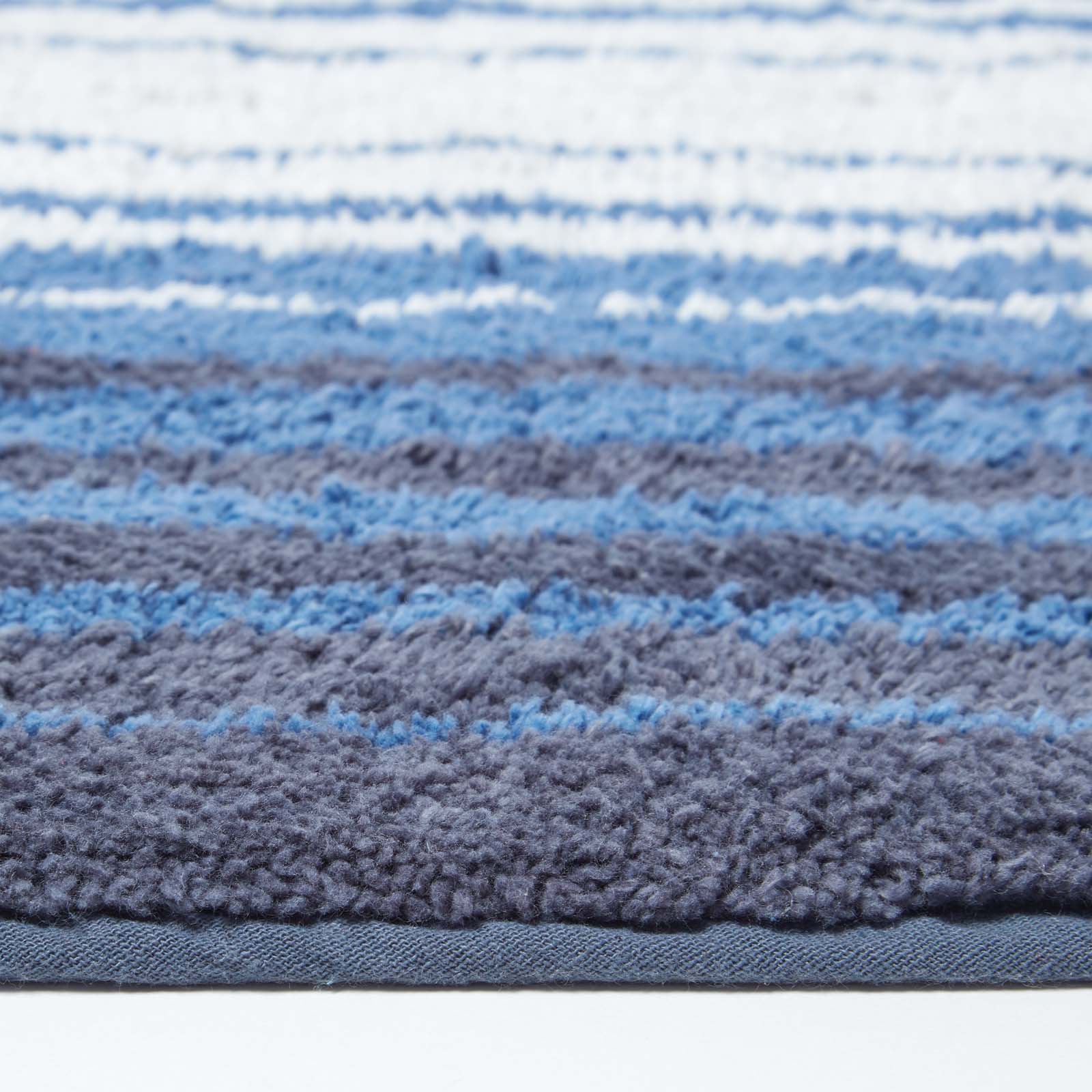 Stripe Cotton Bath Mat | 50 x 80cm | Blue & White