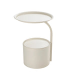 Breeins Modern Metal Side Table With Cylindrical Storage
