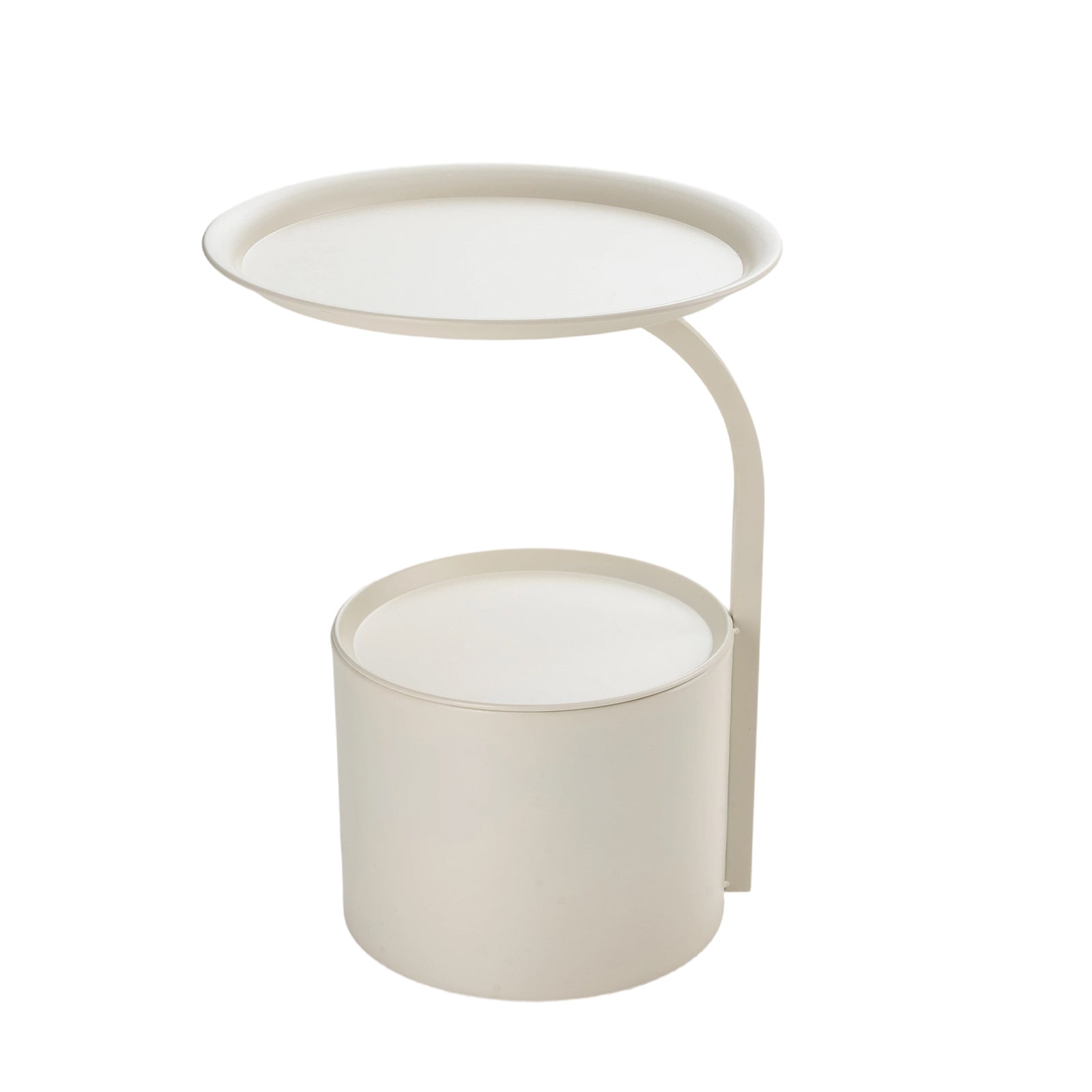 Breeins Modern Metal Side Table With Cylindrical Storage