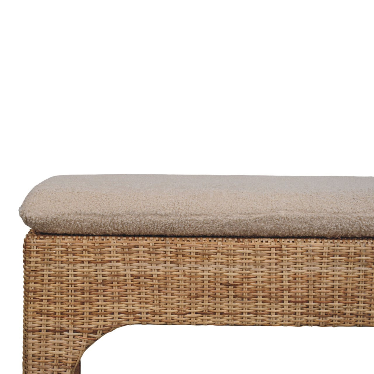 Rattan Harmony Cushioned Seat, Beige and Cream