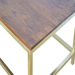 Solid Wood Rectangle Gold Coffee Table