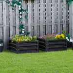 Set Of 2 Galvanized Raised Garden Bed | Gray
