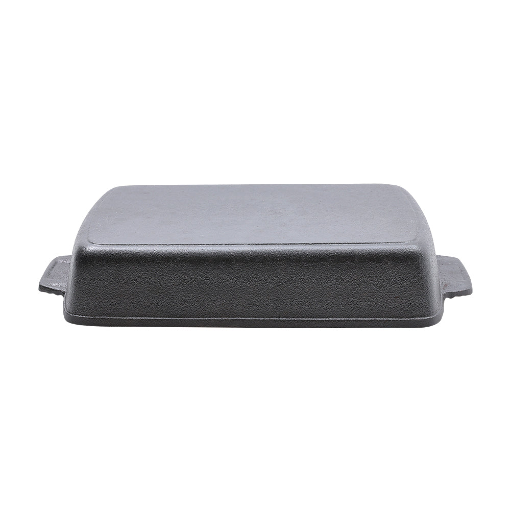32.5cm W X 23cm D Black Rectangular Cast Iron Baking Pan