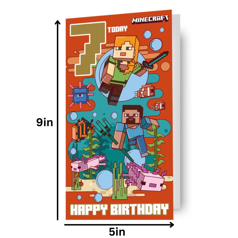 Minecraft Age 7 Birthday Card Official Product