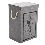 Living and Home Foldable Home Laundry Baskets Laundry Hamper With Lid And Rope Handles