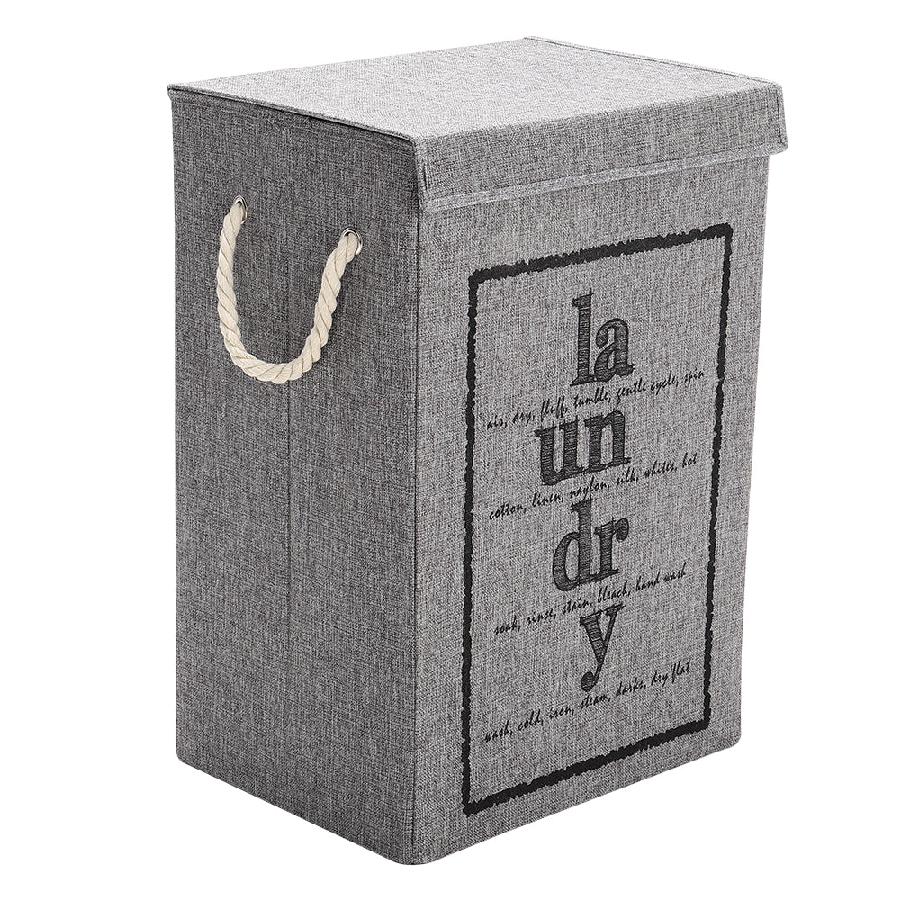 Living and Home Foldable Home Laundry Baskets Laundry Hamper With Lid And Rope Handles