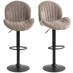 Modern Bar Stools Set Of 2, Swivel Counter Height Barstools | Brown