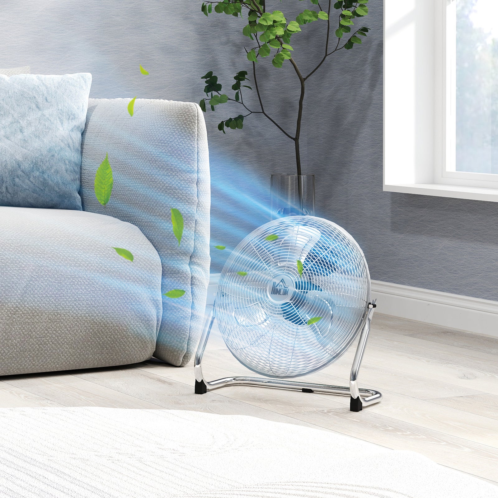 Metal Floor Fan With 3 Speeds & Adjustable Tilt
