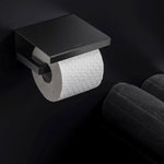 Toilet Roll Holder, Black Matt, Wall-mounted, 13 Cm. Collection The Grid