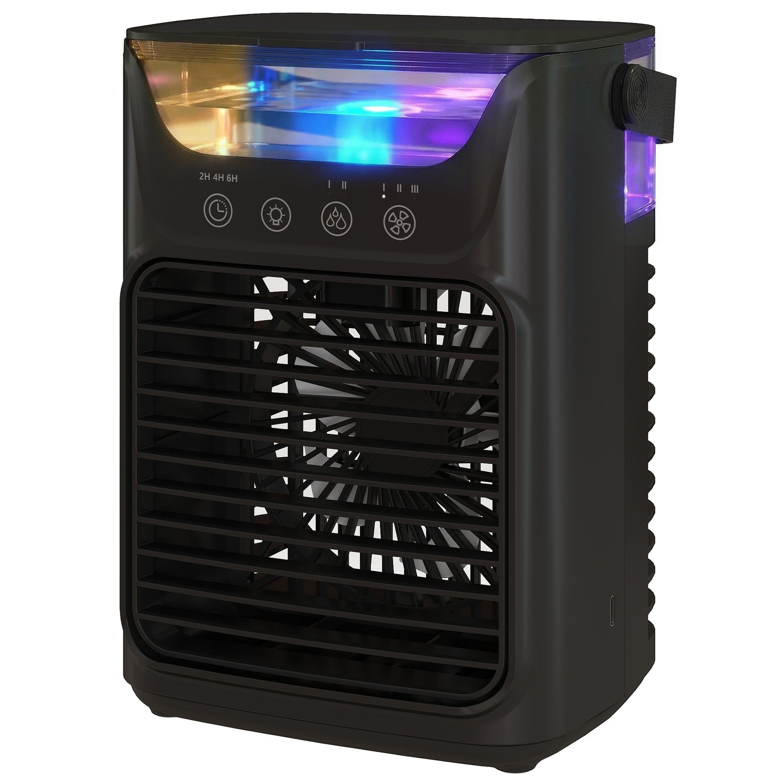 4-in-1 Mini Air Cooler, Portable Air Conditioner For Bedroom | Black