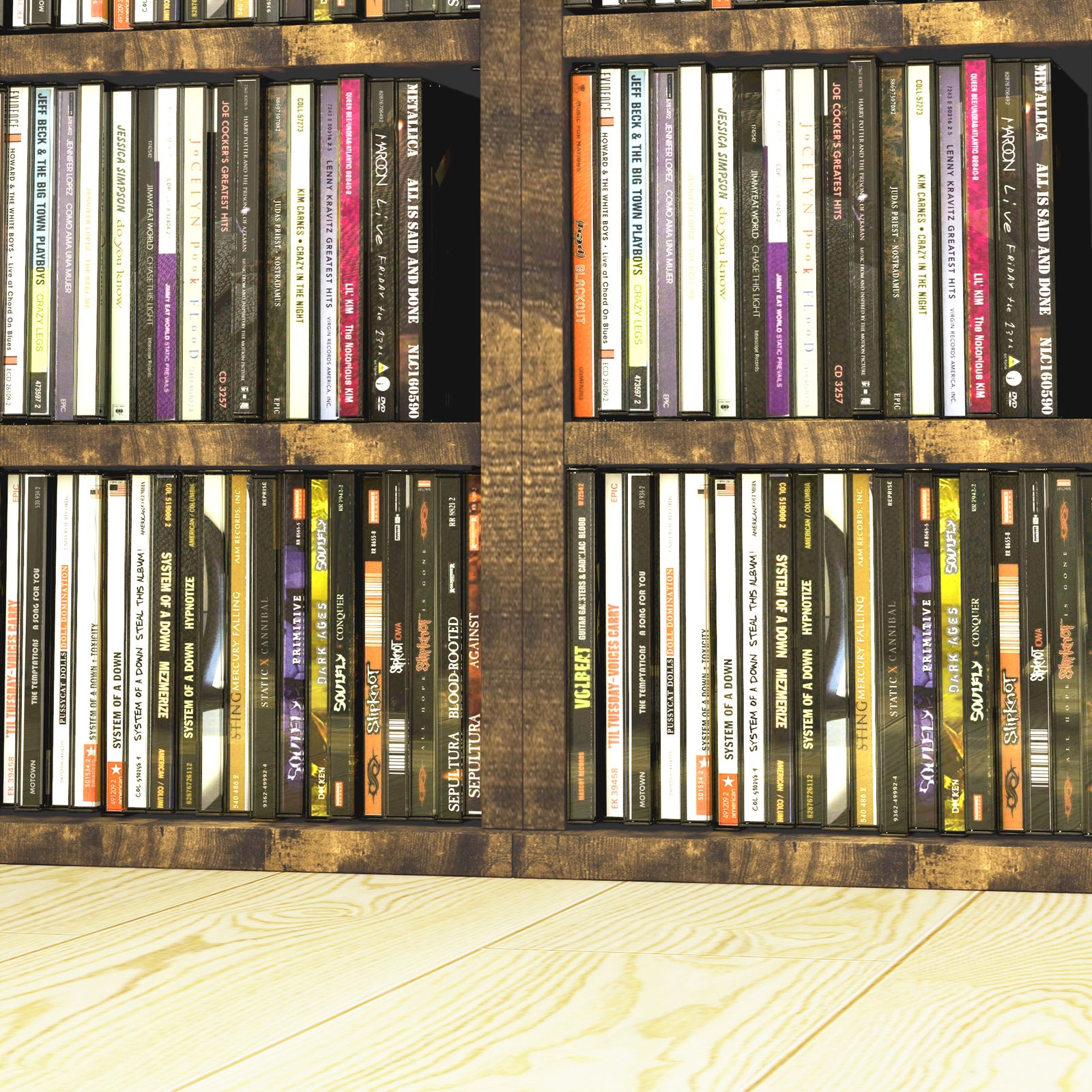 Set Of 2 Cd Storage Units With Adjustable Shelves | One Size | Brown