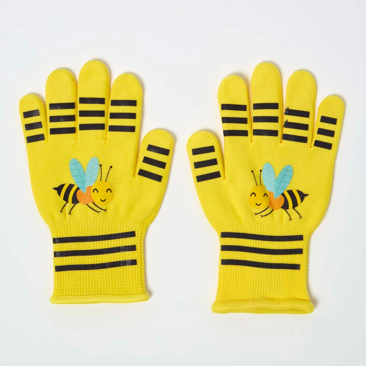 Children's Gardening Gloves With Yellow Bee Design