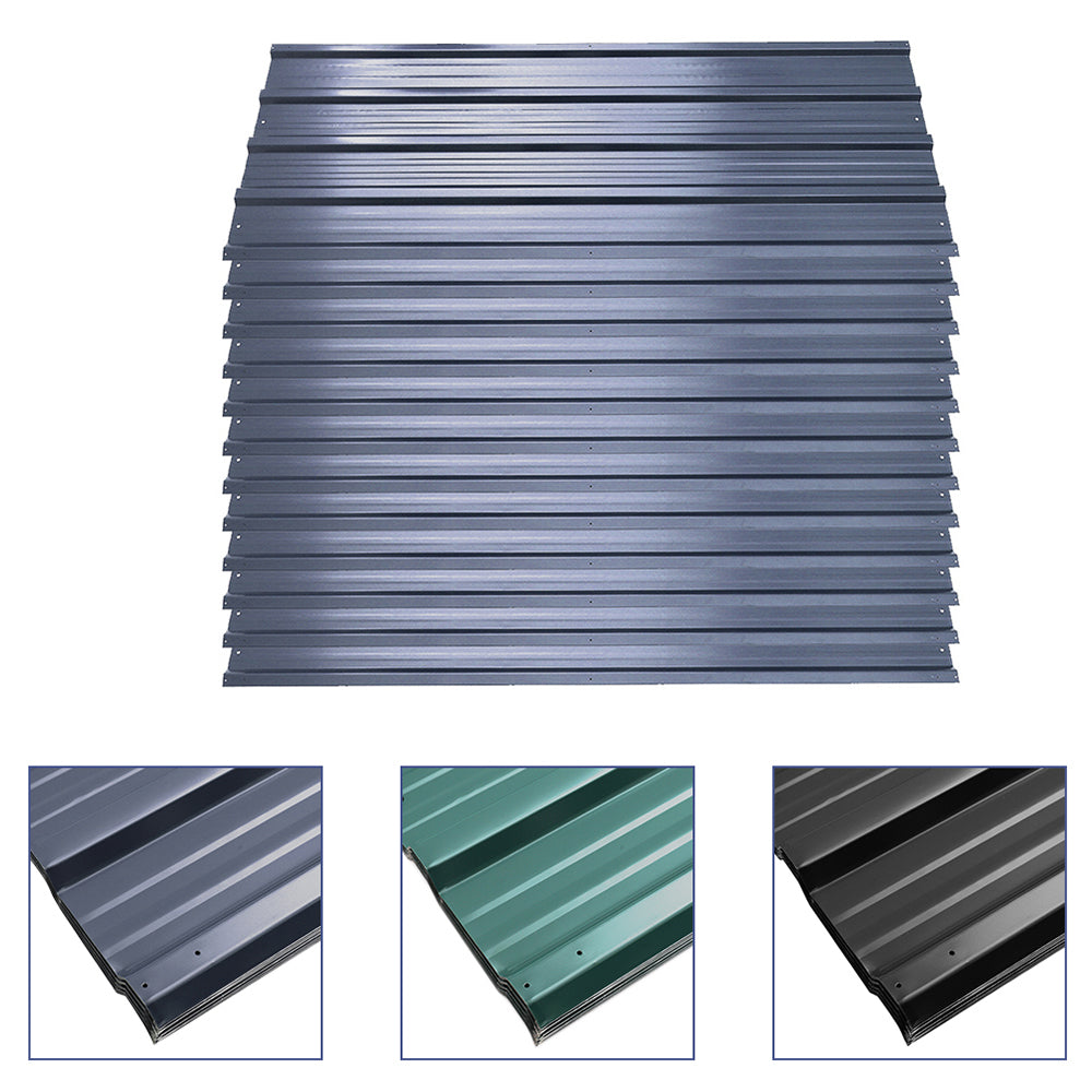 Set Of 12 Steel Corrugated Panels | Large | Gray