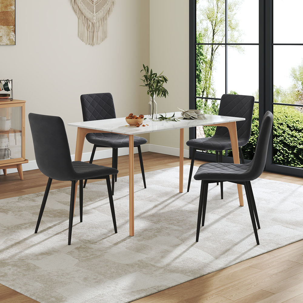 Set Of 4 Modern Urban Style Armless Dining Chairs