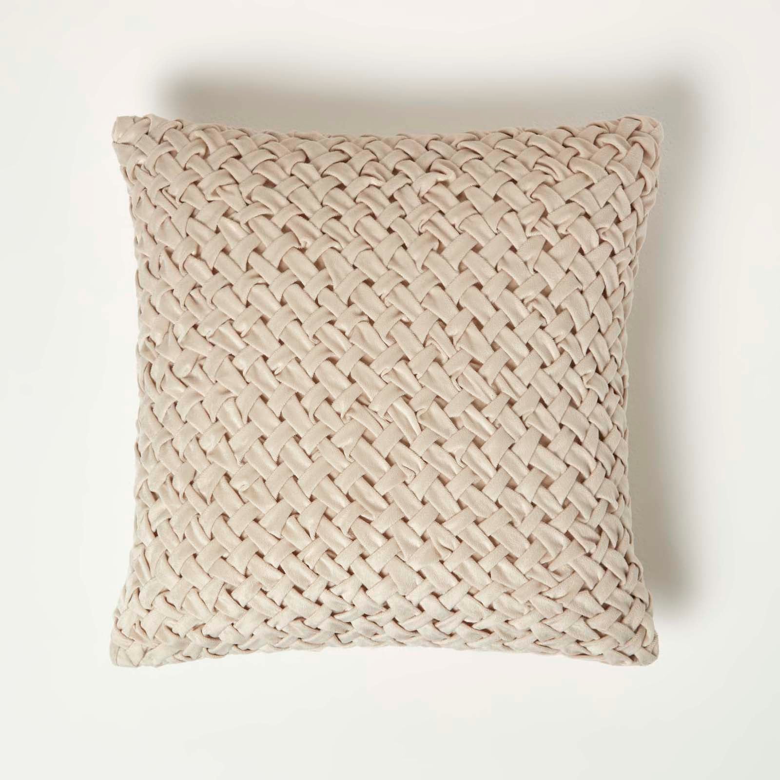 Sofia Pleated Velvet Cushion | 45cm x 45cm | Cream