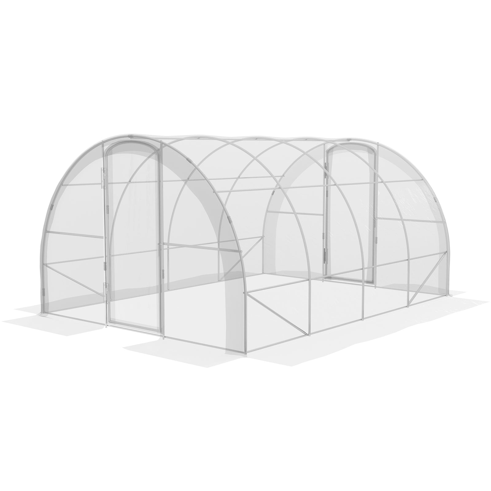 Walk-in Polytunnel Greenhouse W/ Pe Cover 4x3x2m