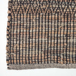 Recycled Leather Handwoven Herringbone Rug | 200cm | Black