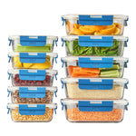 Set Of 10 Glass Oven Safe Food Storage Containers With Plastic Lids
