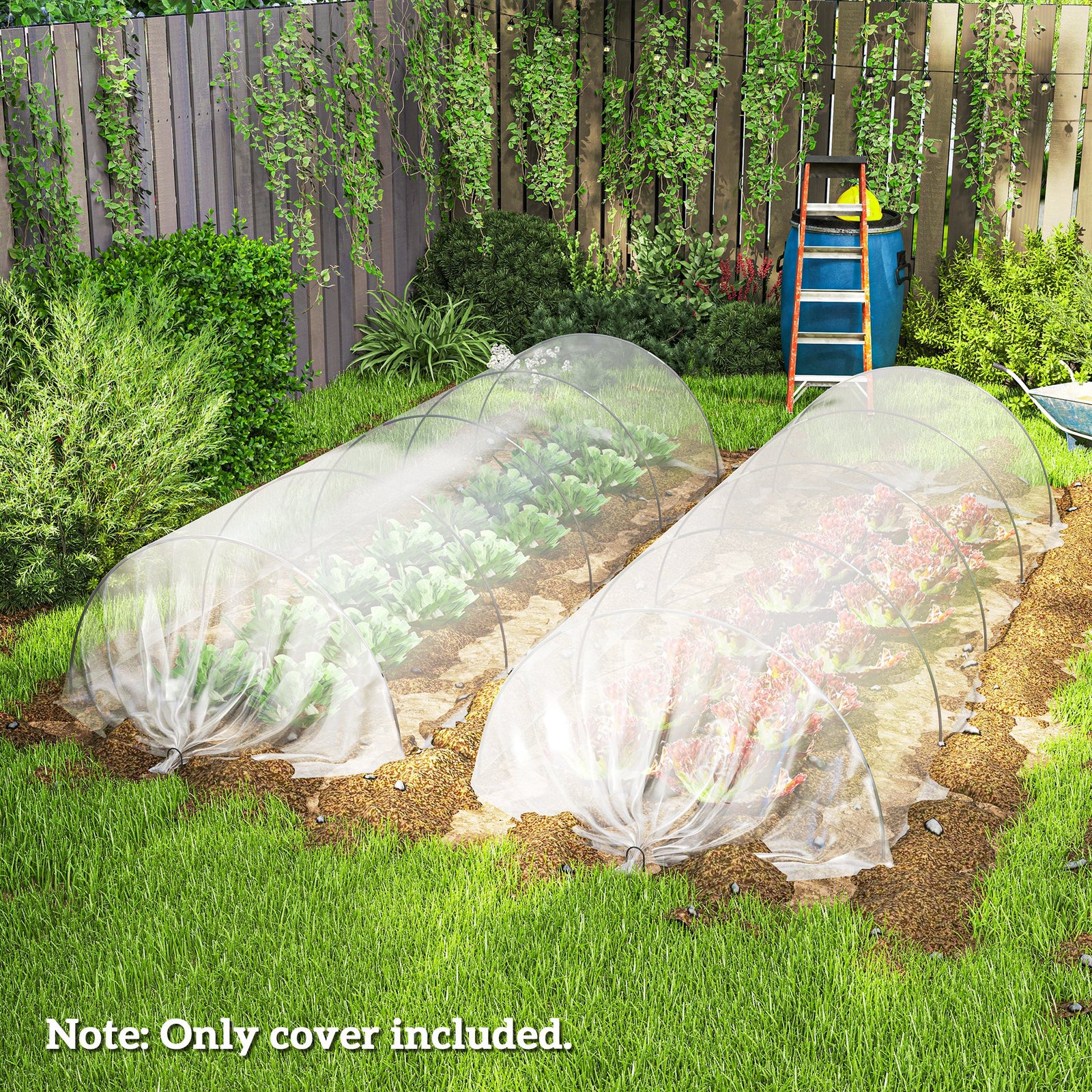 Outsunny 6 X 10m Uv Resistant Waterproof Plastic Polytunnel Cover