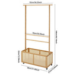 Breeins Freestanding Bamboo Clothes Rack With Rattan Basket