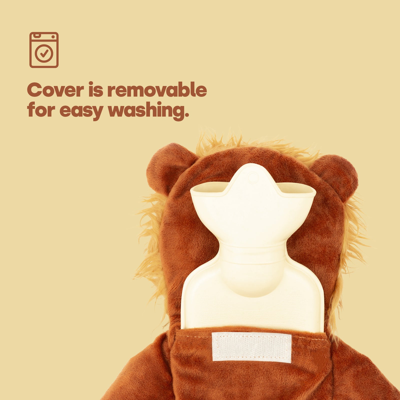 Livivo Lion Animal Style 2l Hot Water Bottle With Soft Removable Washable Cover