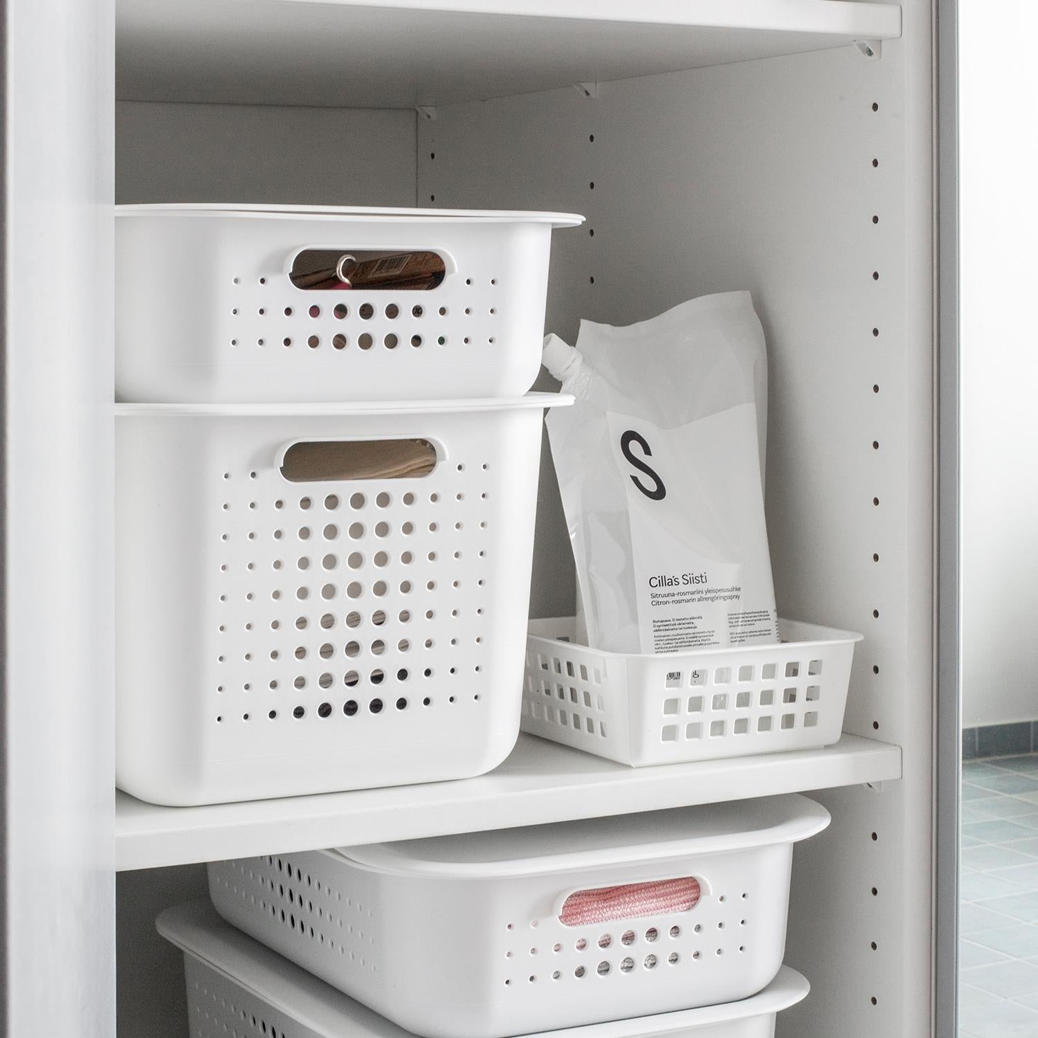 Lightweight & Durable Basket Recycled 10 Storage Box, 6l,white