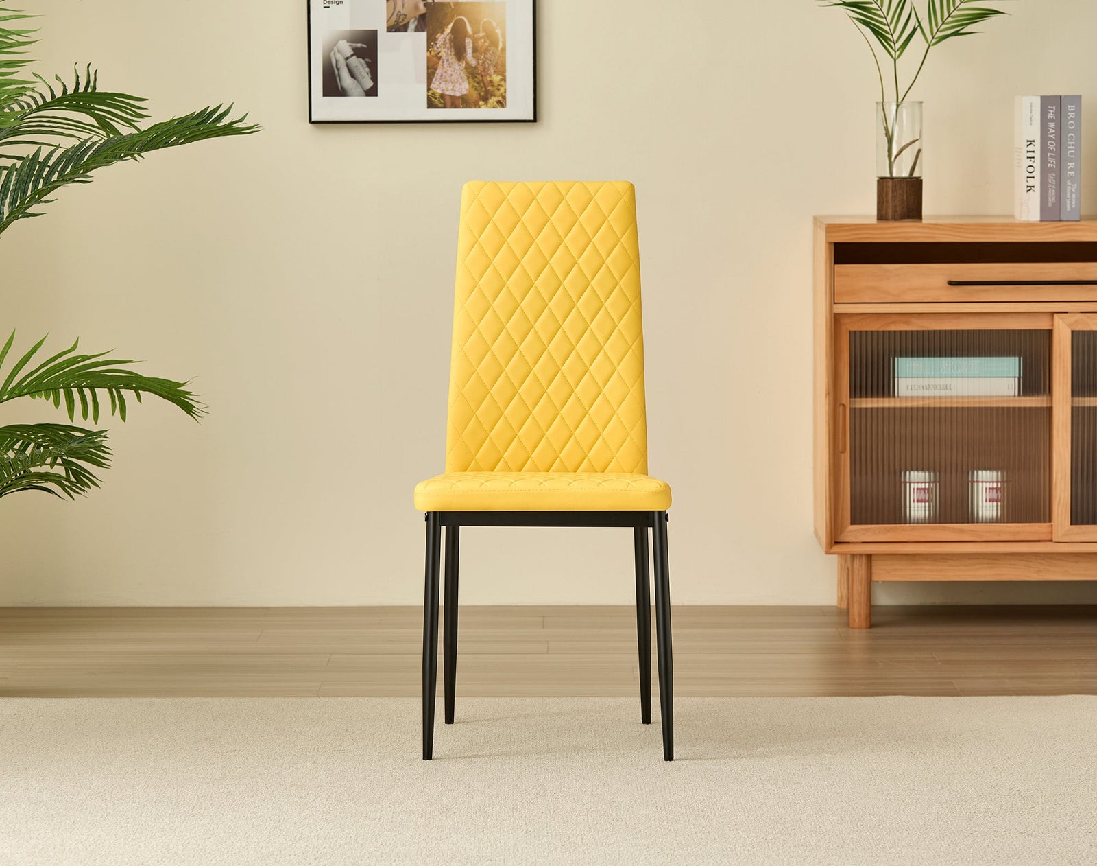 Set Of 4 Emily Leather Dining Chairs - Modern Comfort And Style | Blue