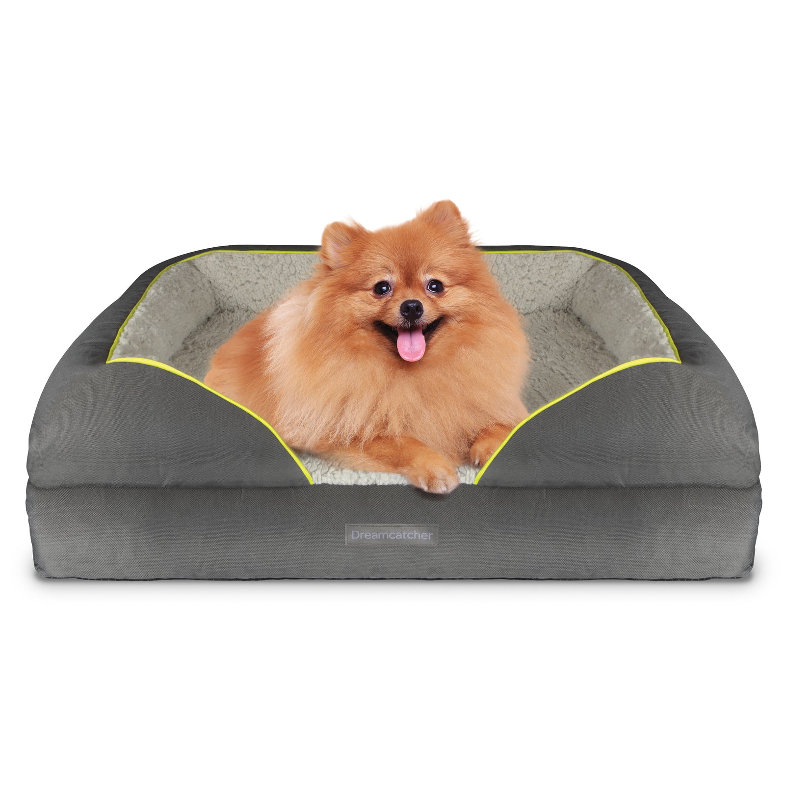 Grey Small To Xxl Dog Beds Orthopaedic Shredded Memory Foam, Fleece Sleeping Area, Non Slip Base, Removable Washable Cover | 65cm | Grey