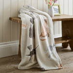 Deyongs Supersoft Clowder Cat  Print Coral Fleece Throw