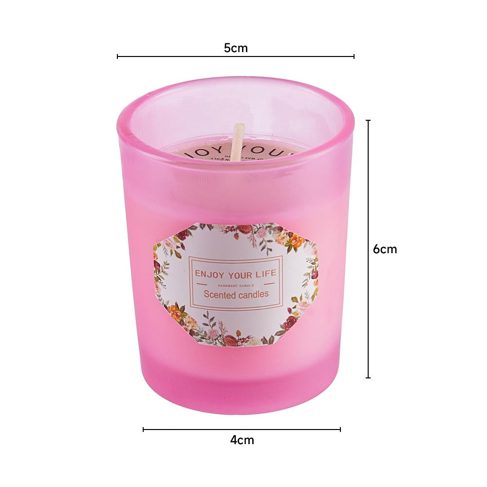 Lemon And Rose Soy Wax Scented Candle For Relaxation & Home Décor
