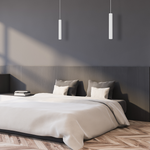 Hudson Pendant Lamp Hand Made High Quality Elegant Cylindrical Design With Matt White Finish