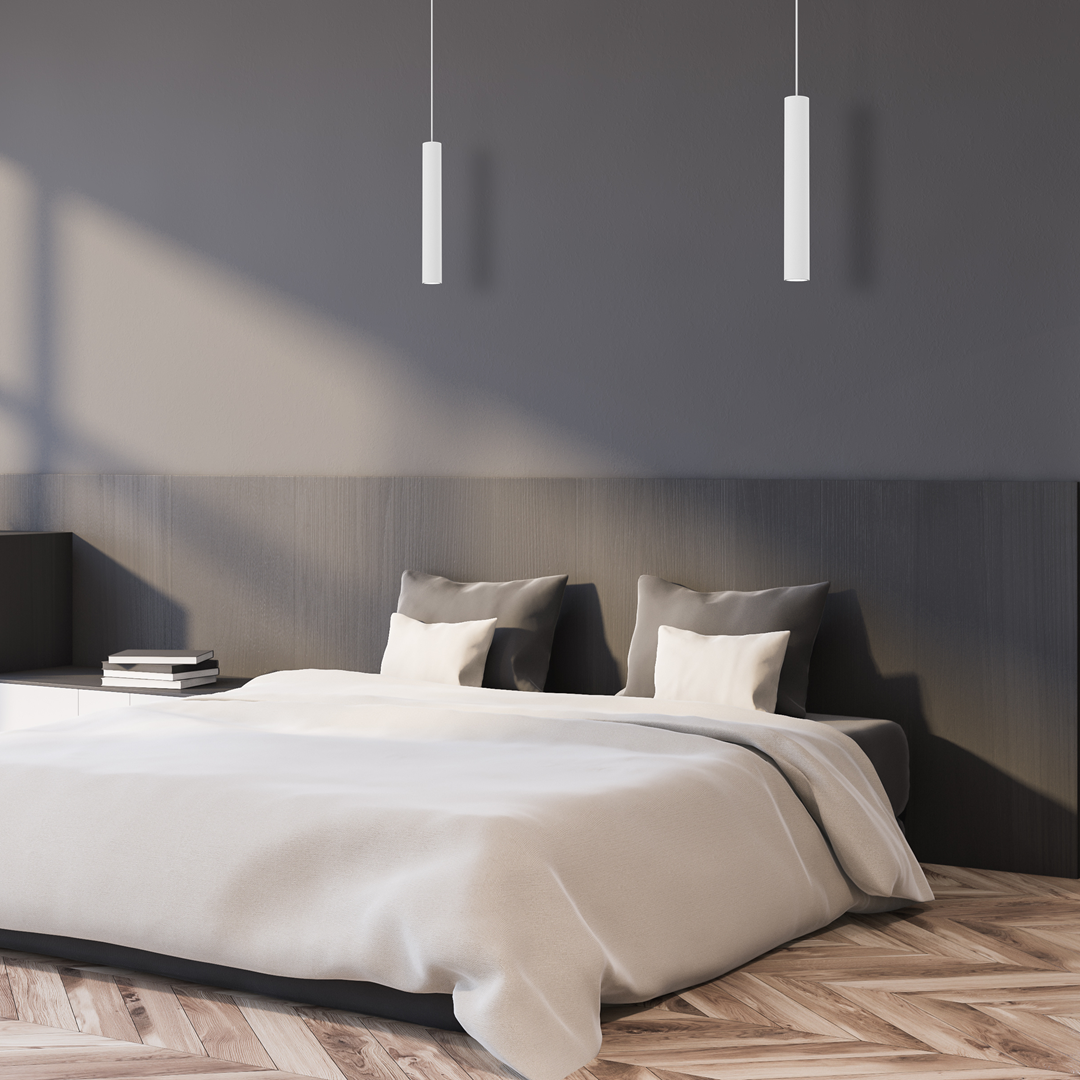 Hudson Pendant Lamp Hand Made High Quality Elegant Cylindrical Design With Matt White Finish