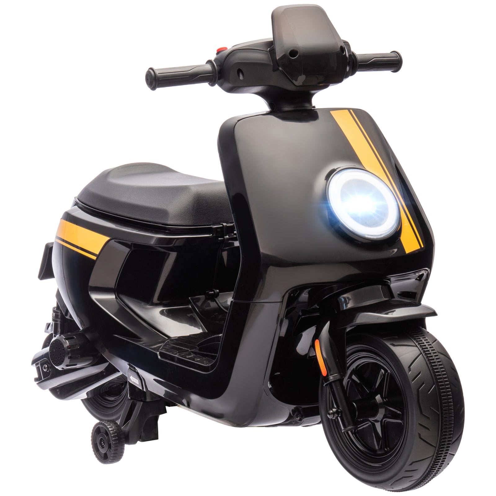 6v Kids Electric Motorbike With Headlight And Music | Black