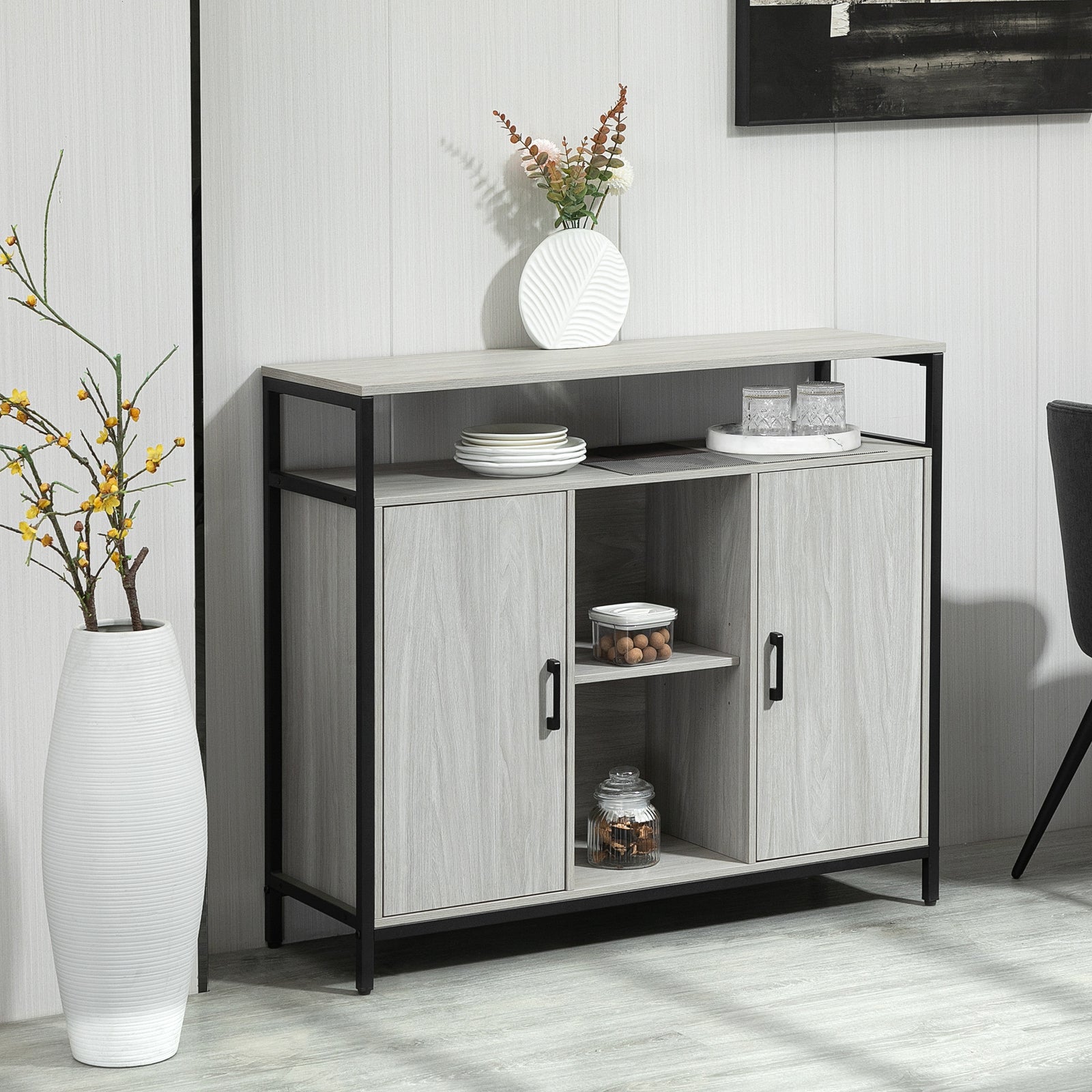 Modern Sideboard Storage Cabinet Adjustable Shelves