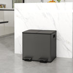 2 X 15l Dual Kitchen Bin Pedal Bin For Recycling And Waste | Black