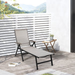 Outdoor Folding Sun Lounger W/ Adjustable Backrest | Brown