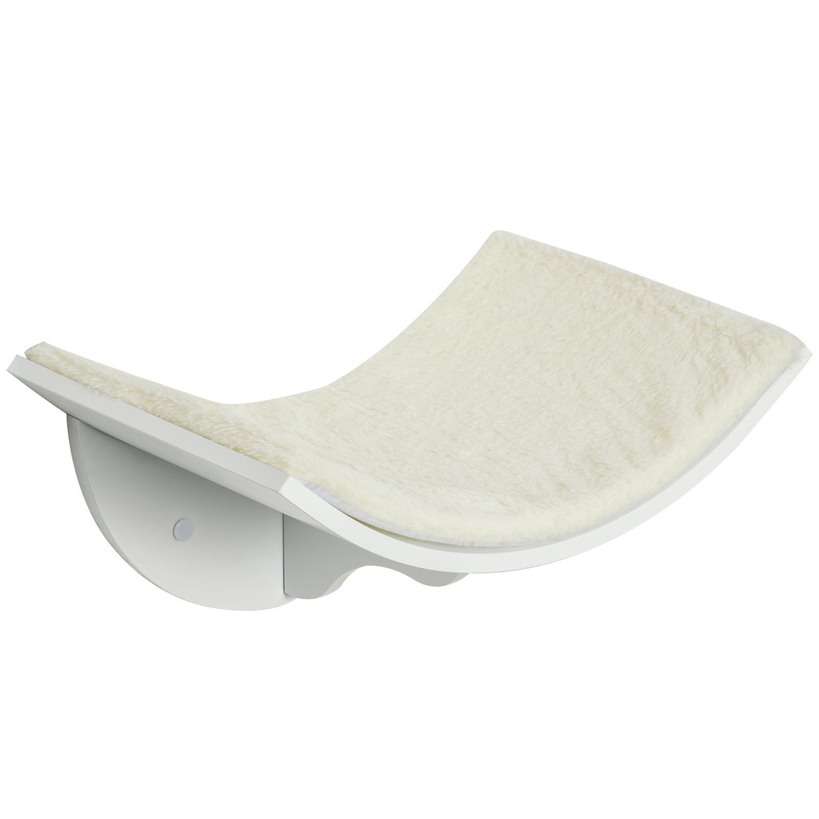 Wood Cat Shelf Perch Bed Curved Climber Wall-mounted Cat Furniture | White
