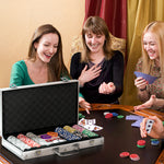 Texas Holdem Poker Set, 500 Chips, Mat, Aluminium Case