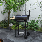 Charcoal Bbq Grill With Shelve, Portable Bbq Trolley Smoker