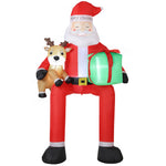 Outsunny 9.3ft Giant Christmas Inflatable Hanging Santa Claus W/ Reindeer