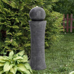 Outdoor Modern Cylindrical Water Polo Fountain With Warm Light