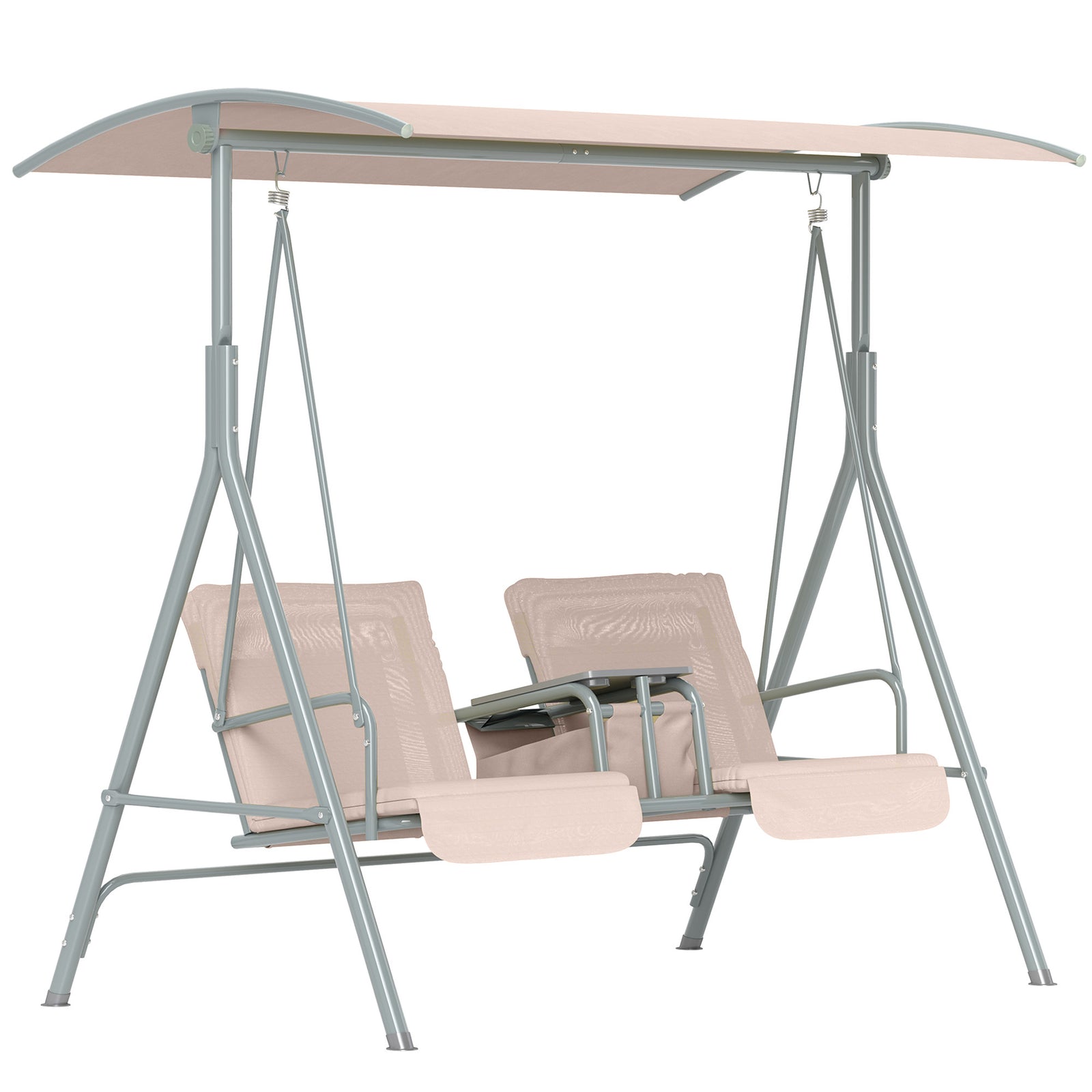 2 Person Covepatio Swing With Pivot Table Storage Console