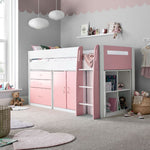 Lacy Storage Mid Sleeper Bed | Single | Pink