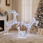 Outsunny 3-piece Christmas Lighted Reindeer Family Set For Outdoor