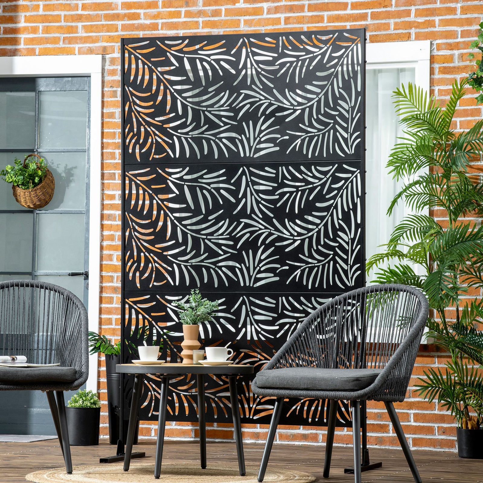 6.5ft Metal Privacy Screen W/ Stand And Screws