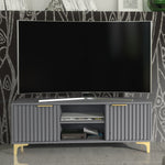Tide Crest Tv Unit 120cm - Fluted Design | Dark Grey
