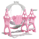 Toddler Slide And Swing Set With Basketball Hoop Indoor Outdoor Climber Playset For Kids Ages 1-3, Slide With Swing & Ball Hoop